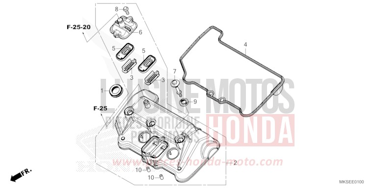 COUVERCLE DE CULASSE de Africa Twin Méca PEARL GLARE WHITE (NHB53H) de 2021